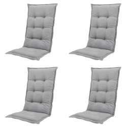 Madison tuinstoelkussen hoge rug napels grey ca. 123x50 cm set van 4