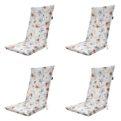 Madison tuinstoelkussen hoge rug florina natural ca. 123x50 cm set van 4