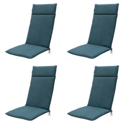 Madison tuinstoelkussen hoge rug sea blue canvas eco+ ca. 120x50 cm set