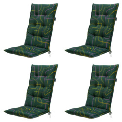 Madison tuinstoelkussen hoge rug joah green ca. 123x50 cm set van 4