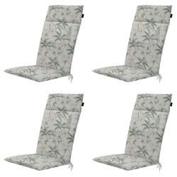 Madison tuinstoelkussen hoge rug palma natural ca. 120x50 cm set van 4