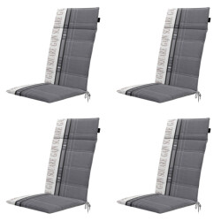 Madison tuinstoelkussen hoge rug garden grey ca. 120x50 cm set