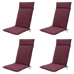 Madison tuinstoelkussen hoge rug bordeaux canvas eco+ ca. 120x50 cm set