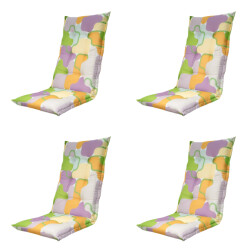 Madison tuinstoelkussen hoge rug grafi lila ca. 123x50 cm set van 4