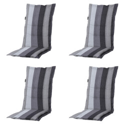 Madison tuinstoelkussen hoge rug victoria grey ca. 123x50 cm set van 4