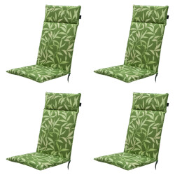 Madison tuinstoelkussen hoge rug fergus green ca. 120x50 cm set van 4