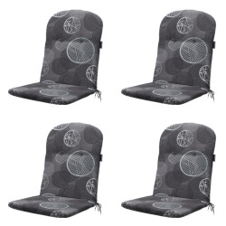 Madison kuipstoelkussen hoge rug circle grey ca. 96x45 cm set van 4
