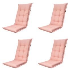 Madison tuinstoelkussen hoge rug napels salmone ca. 123x50 cm set van 4