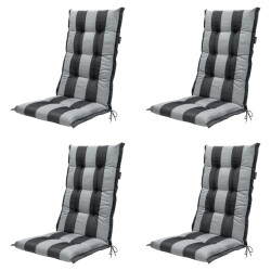 Madison tuinstoelkussen hoge rug alice grey ca. 123x50 cm set van 4