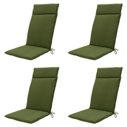 Madison tuinstoelkussen hoge rug moss green canvas eco+ ca. 120x50 cm set