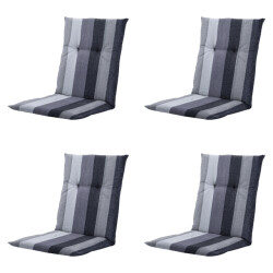 Madison tuinstoelkussen lage rug victoria grey ca. 105x50 cm set van 4