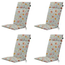 Madison tuinstoelkussen hoge rug florina orange ca. 120x50 cm set van 4