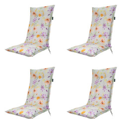 Madison tuinstoelkussen hoge rug florina purple ca. 123x50 cm set van 4