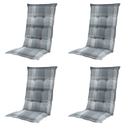 Madison tuinstoelkussen hoge rug sya grey ca. 123x50 cm set van 4