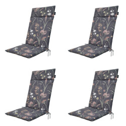 Madison tuinstoelkussen hoge rug donna grey canvas eco+ ca. 120x50 cm set