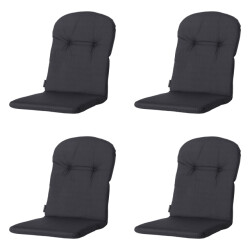 Madison kuipstoelkussen hoge rug basic black ca. 96x45 cm set van 4