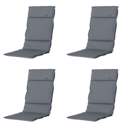 Madison tuinkussen fiber deluxe rib grey ca. 125x50 cm set van 4