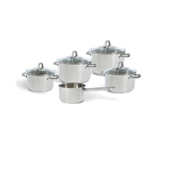 BK Cookware Bk essentials kookpannenset rvs 5 delig met glazen deksels