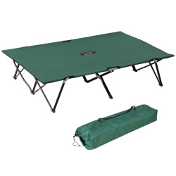 4goodz Outsunny opvouwbaar campingbed extra breed, veldbed 125x193cm