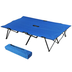 4goodz Outsunny opvouwbaar campingbed extra breed, veldbed 125x193cm