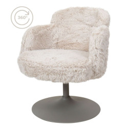 Home67 Fauteuil scottie fluffy creme