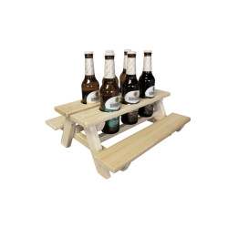 SenS-Line flessenhouder picknickbank 39x37x16,5cm hout