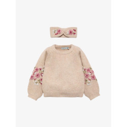 Abel & Lula Sweater w/embroidered headband