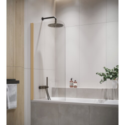 Badplaats Badwand torino 80 x 140 cm goud badscherm draaibaar 5 mm dik -