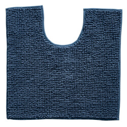 Muratap Indiana fluffy soft effen badmat met uitsparing soft touch blauw navy-