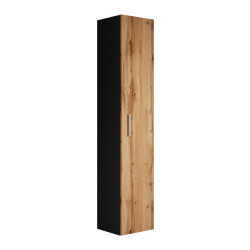 Badplaats Badkamerkast pluto 30 x 30 x 150 cm eiken met zwart -hangende