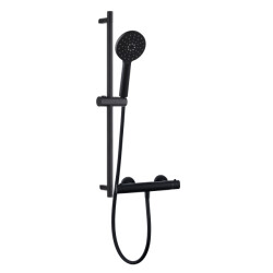 Luzzo ® flower black doucheset thermostaatkraan met glijstang -