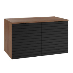 Badplaats Wastafel onderkast dover 80 x 44 x 46 cm eiken met zwart – hangend