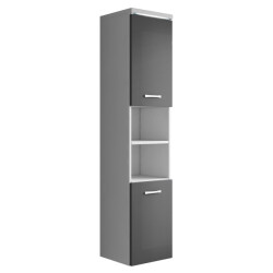 Badplaats Badkamerkast paso 35 x 35 x 160 cm grijs hoogglans hangende