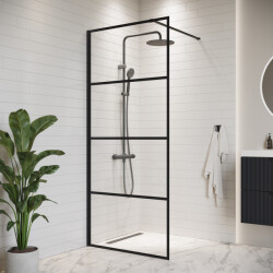 Badplaats Douchewand essos 70 x 200 cm zwart – inloopdouche 8 mm