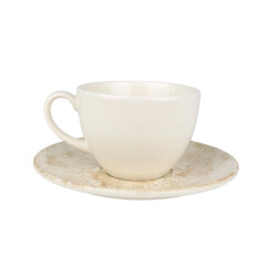 Bonna Thee kopjes & schotel nacrous porselein set van 6