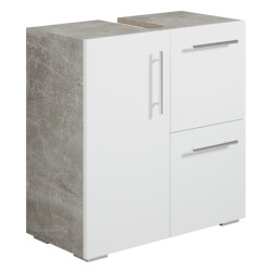Badplaats Wastafel onderkast mars 60 x 30 x 60 cm beton met wit badkamerkast