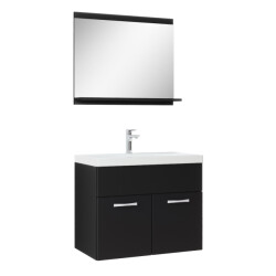 Badplaats Badkamermeubel montreal set 02 60 x 35 cm mat zwart badmeubel met