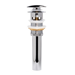 Badplaats Afvoerplug chroom pop up plug voor wastafel met overloop