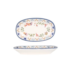 Bonna Serveerschaal spring porselein 15x8.5 cm set van 2