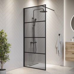 Badplaats Douchewand essos 80 x 200 cm zwart – inloopdouche 8 mm getint