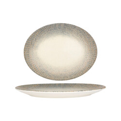 Bonna Serveerschaal sway porselein 25x11 cm set van 2