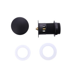Badplaats Afvoerplug mat zwart pop up plug voor wastafel met overloop