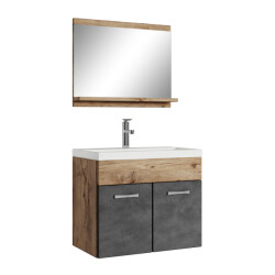Badplaats Badkamermeubel montreal set 02 60 x 35 cm kastanje eiken met donker