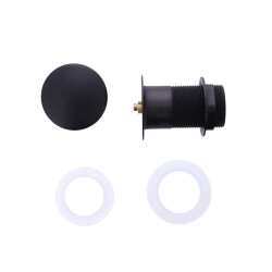 Badplaats Afvoerplug mat zwart pop up plug voor wastafel zonder overloop