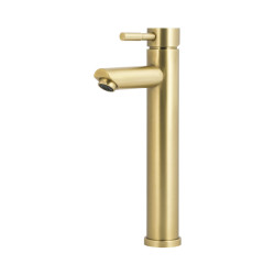 Luzzo ® como brushed brass hoog rvs wastafelkraan hoog -