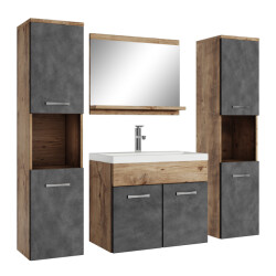 Badplaats Badkamermeubel set montreal xl 60 cm kastanje eiken met donker grijs