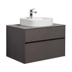 Badplaats Badkamermeubel set hamilton 80 cm steen grijs badmeubel met