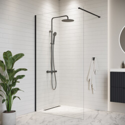 Badplaats Douchewand florida 120 x 200 cm zwart – inloopdouche 8 mm