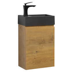 Badplaats Toiletmeubel angela 40 x 22 cm - fonteinmeubel met zwarte