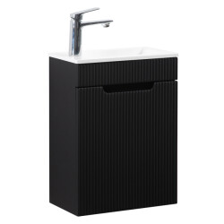Badplaats Toiletmeubel thermis 40 x 22 cm mat zwart fonteinmeubel met witte